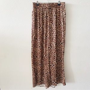 Summersalt The Perfect Palazzo Leopard Print Wide Leg Beach Women's Pants L